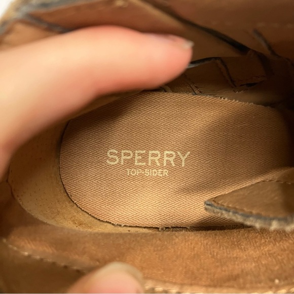 Sperry Dasher Gale tan suede ankle boots heels women’s size 11 neutral casual - Picture 7 of 8